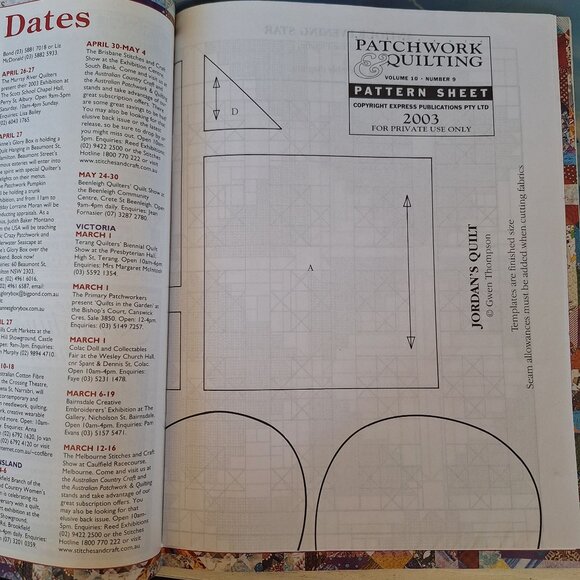 Australian Patchwork & Quilting Magazine Vol 10 No 9 Autumn Quilts & Projects - Picture 5 of 6